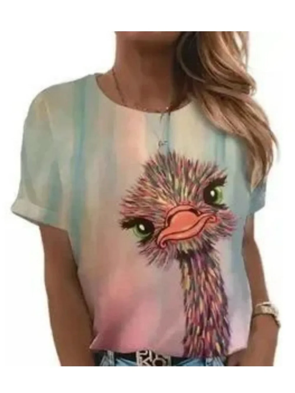 DIVAS LiMiTED
Pastel Ombre Ostrich Graphic Tee - Picture 1 of 8